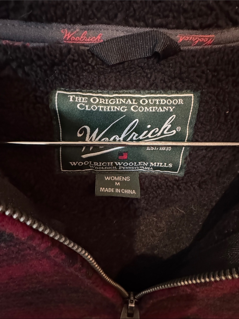 Woolrich Red And Black Plaid Sherpa-Lined Zip Hoodie View 2